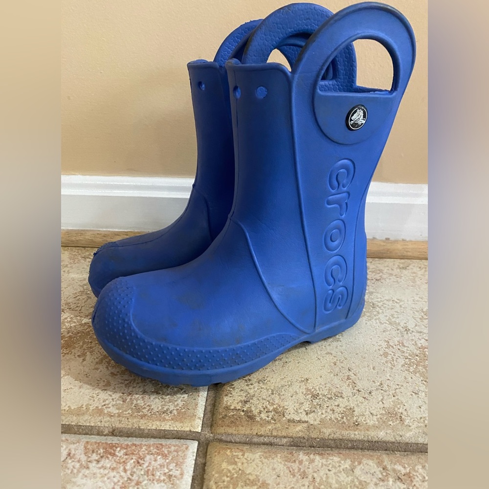 Crocs Handle It Rain Boots, Blue, Unisex, Kids' size 12